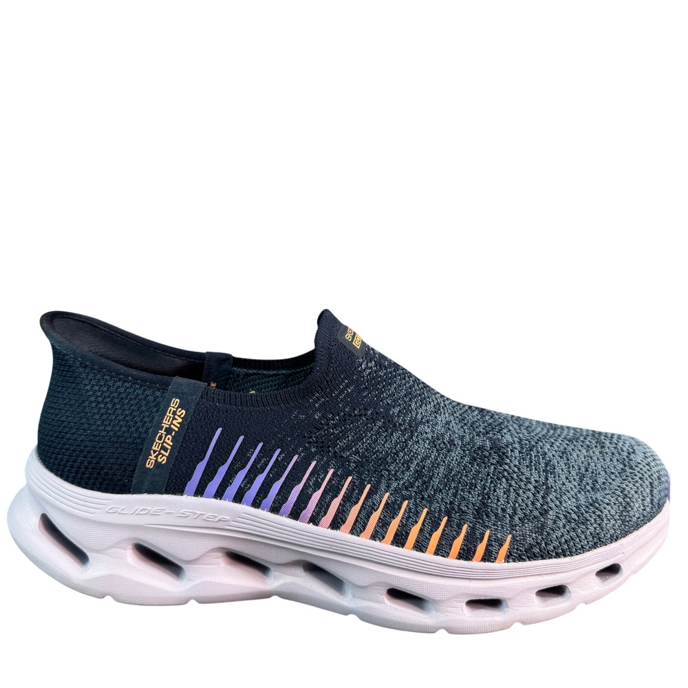 Skechers Slip-ins GO WALK Glide-Step Flex Navy Purple Walking Shoes Women 10